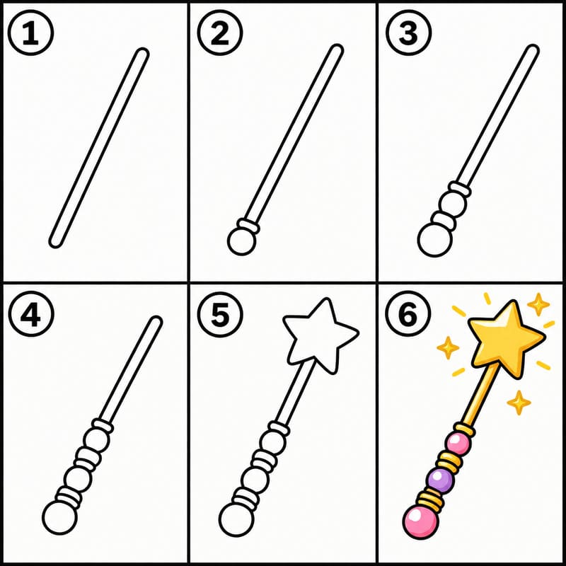 Magic beaded wand Drawing Ideas