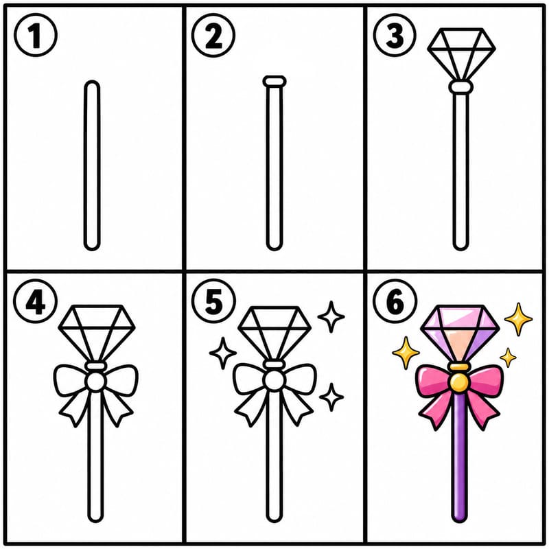Magic diamond wand Drawing Ideas