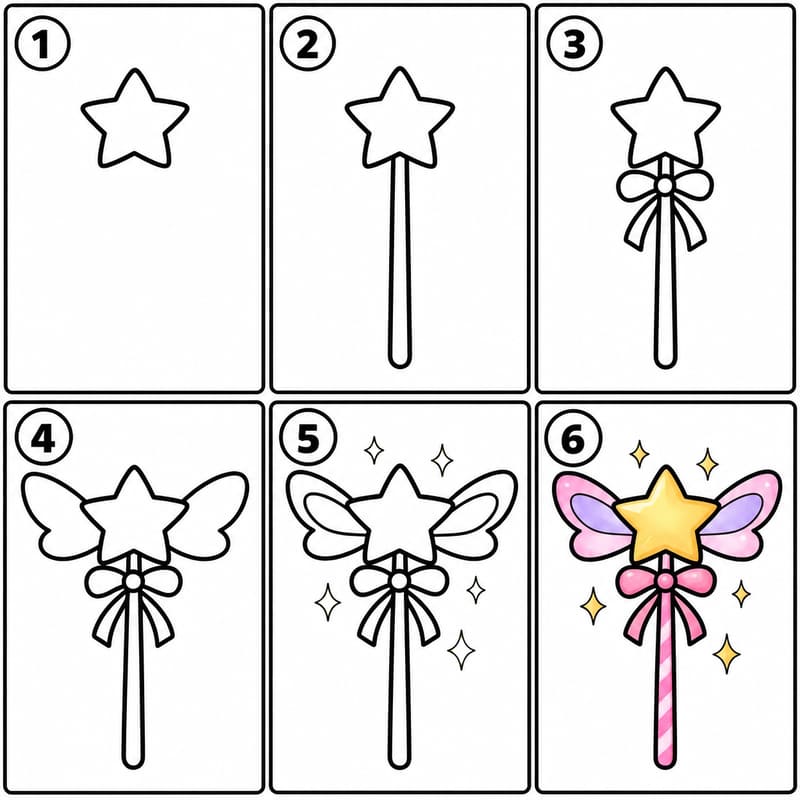 Magic fairy wing wand Drawing Ideas