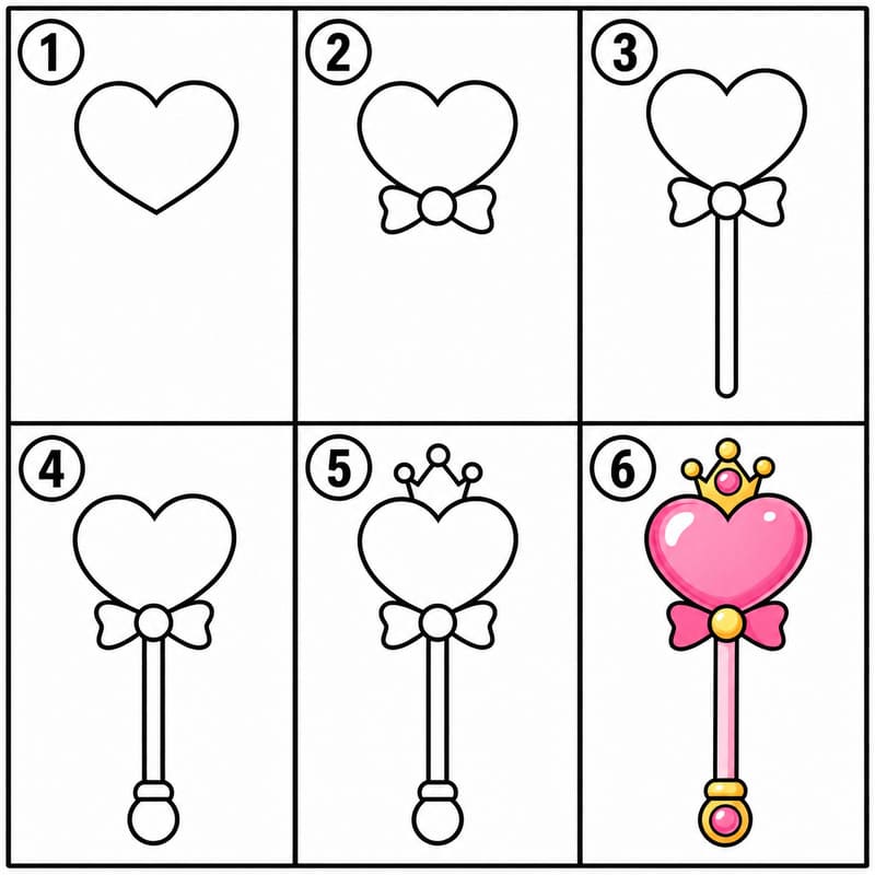Magic heart wand Drawing Ideas