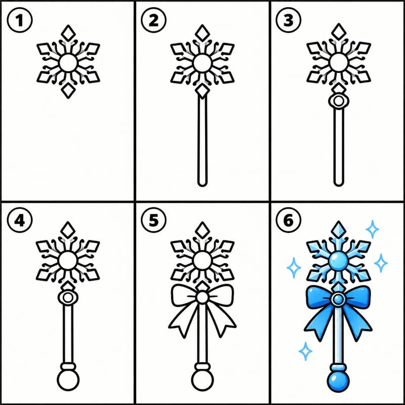Magic snowflake wand Drawing Ideas