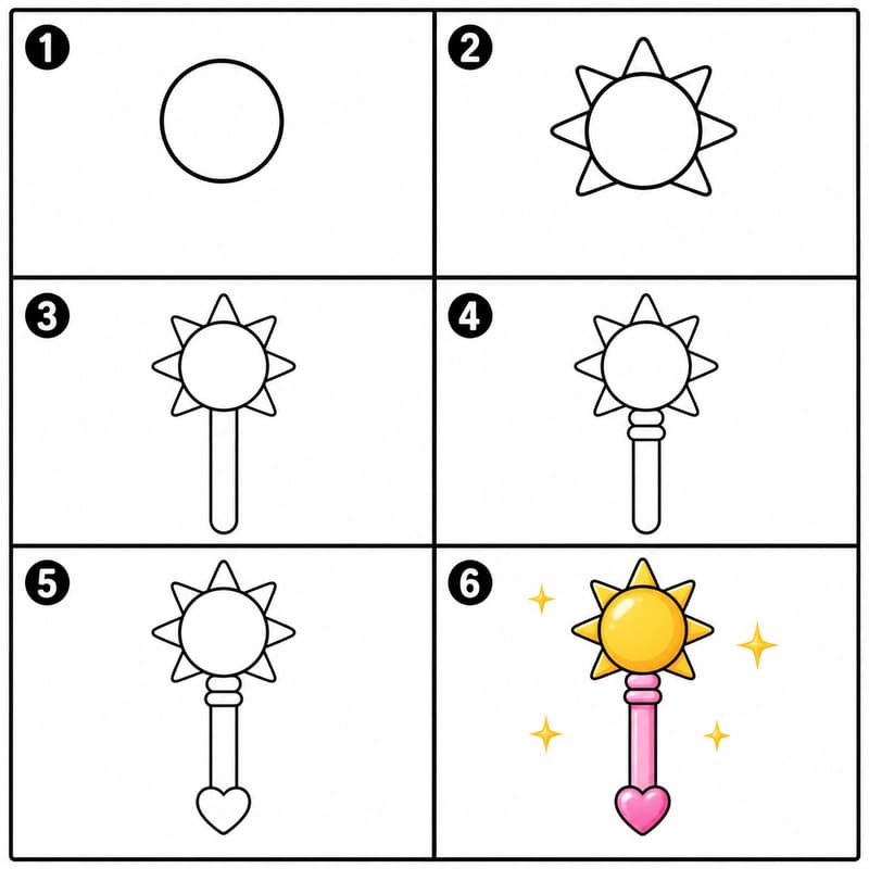Magic sun wand Drawing Ideas