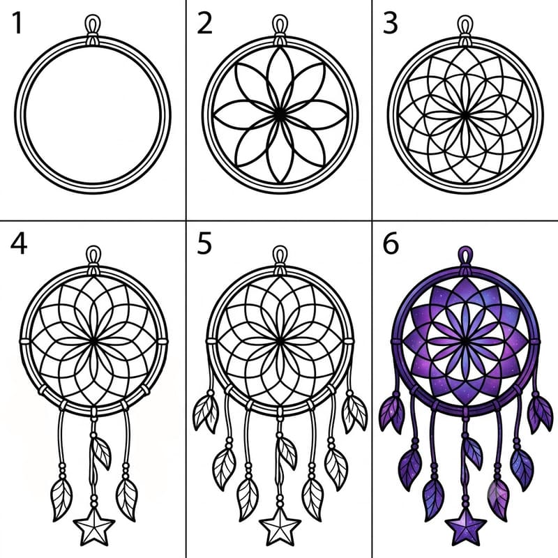 Magical dreamcatcher Drawing Ideas