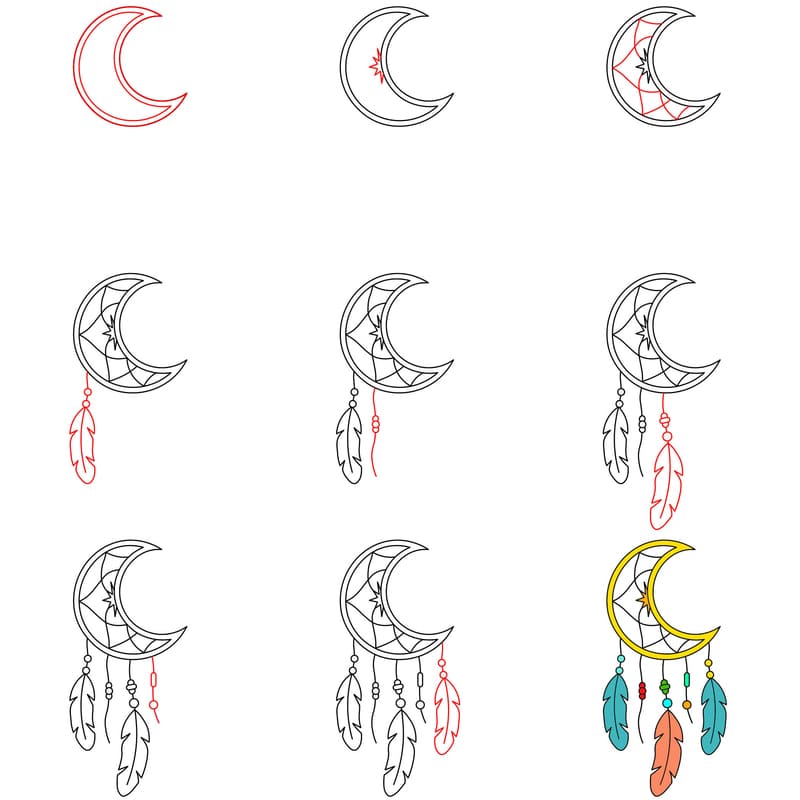 Moon dreamcatcher Drawing Ideas