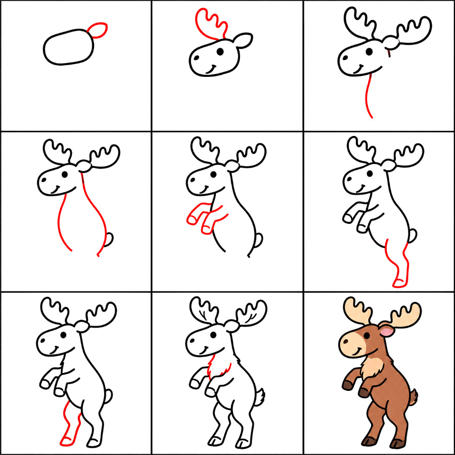 Moose jumping Drawing Ideas