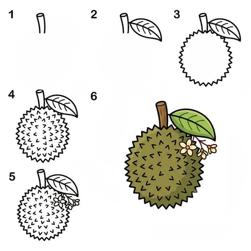 Natural Durian Drawing Ideas