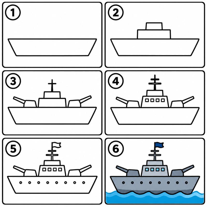Navy battleship Drawing Ideas