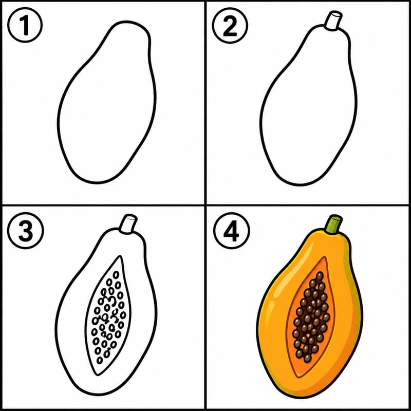 Ogarnic papaya Drawing Ideas