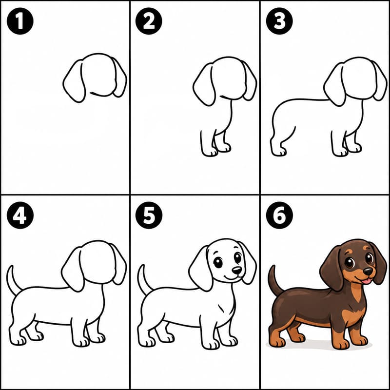 Playful dachshund Drawing Ideas