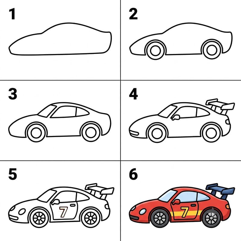 Race car for Kids Drawing Ideas