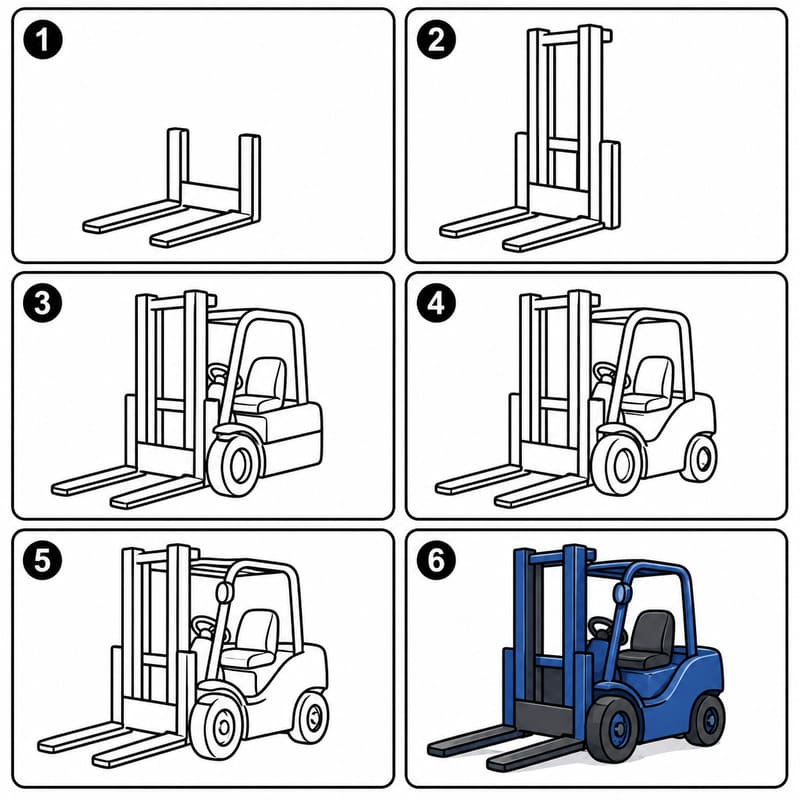 Realistic forklift Drawing Ideas