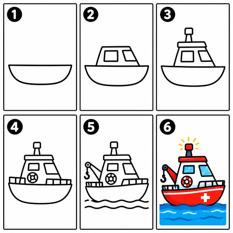 Rescue ship Drawing Ideas