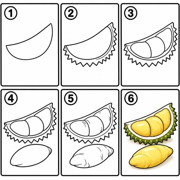 Rich Durian Drawing Ideas