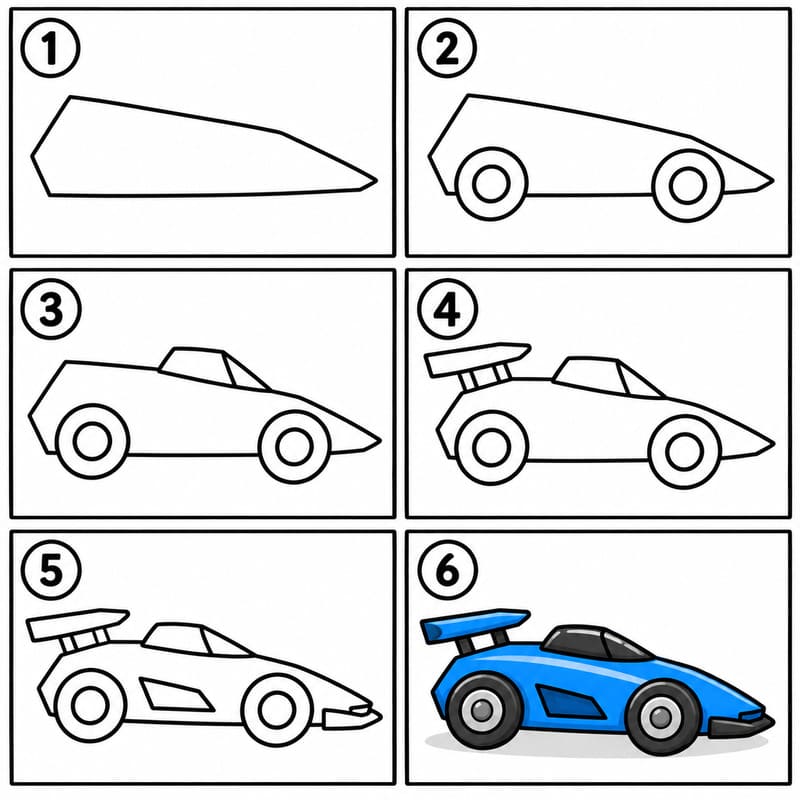 Sharp wedge race car Drawing Ideas