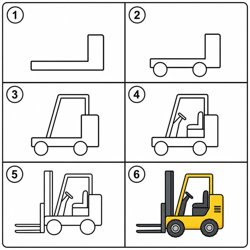 Simple Forklift Drawing Ideas