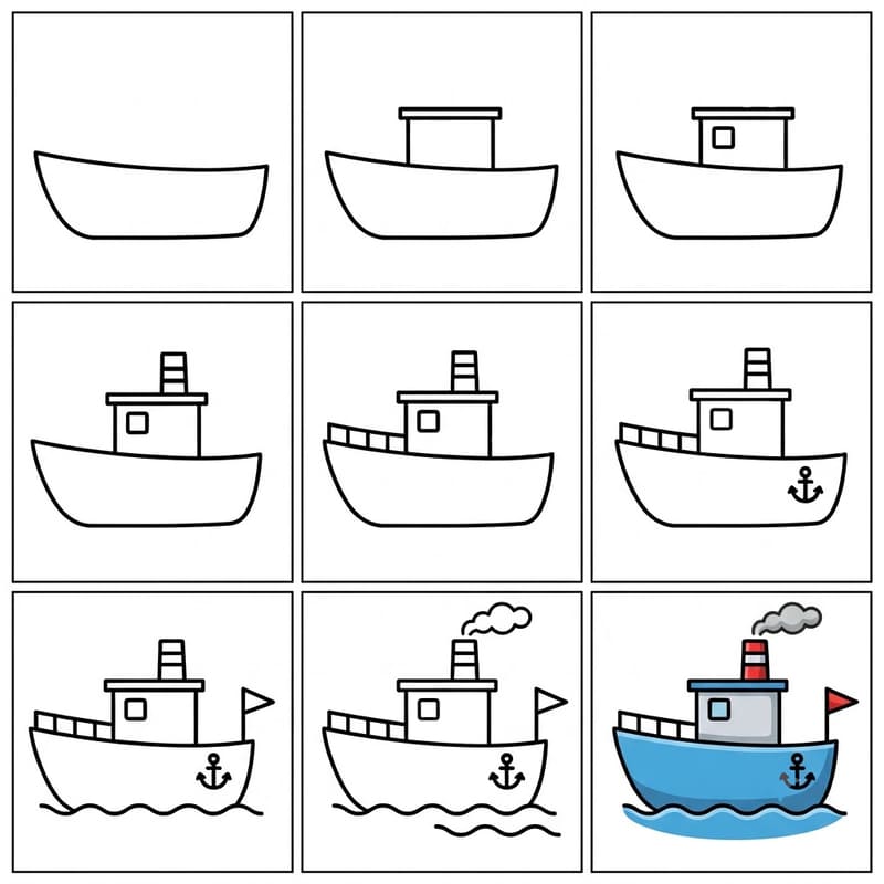 Simple ship Drawing Ideas