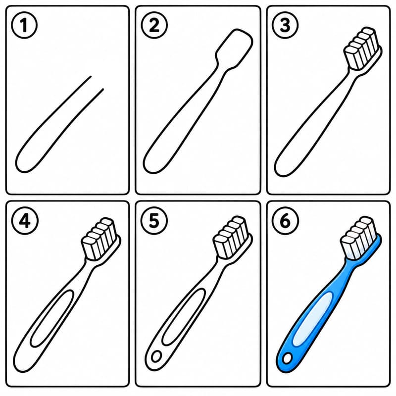 Simple toothbrush Drawing Ideas