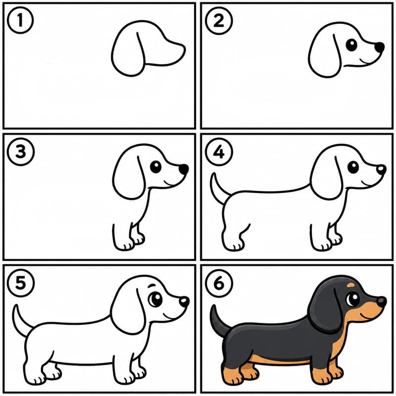 Small dachshund Drawing Ideas