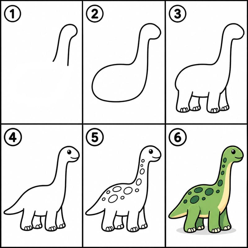 Spotted Brontosaurus Drawing Ideas