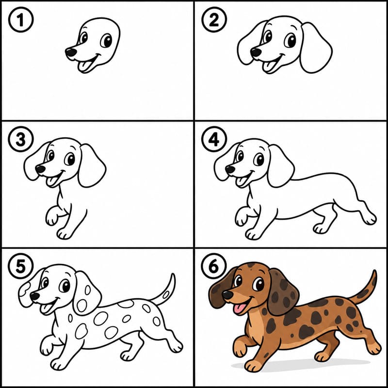 Spotted dachshund Drawing Ideas