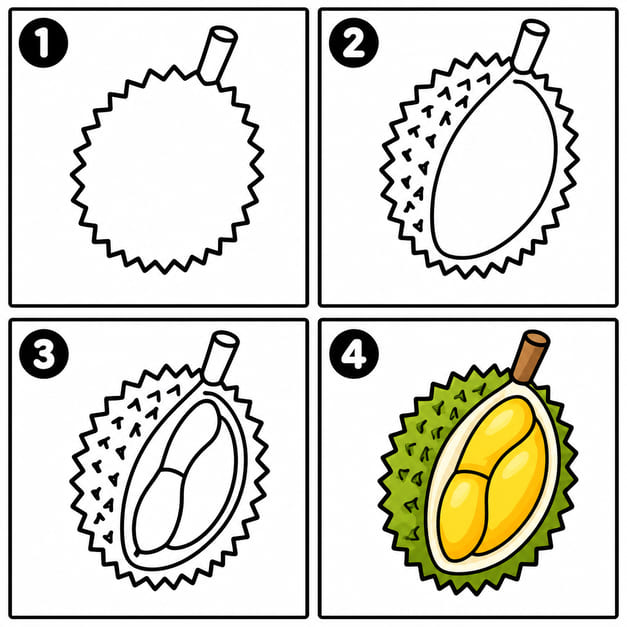 Sweet Durian Drawing Ideas