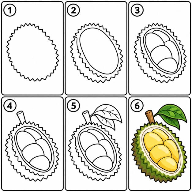 Tasty Durian Drawing Ideas
