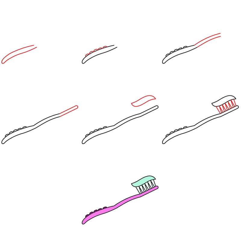 Toothbrush and paste Drawing Ideas
