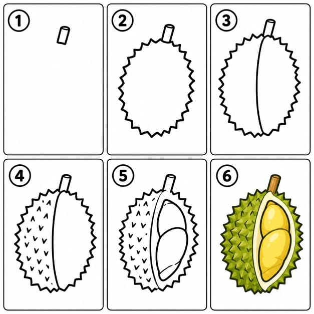 Tropical Durian Drawing Ideas