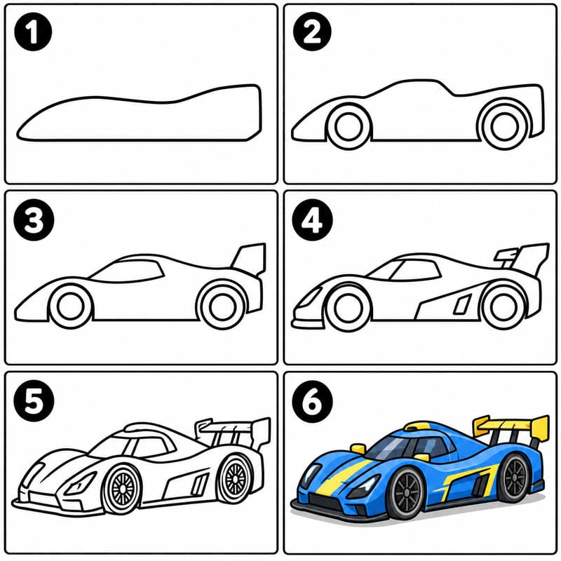 Ultra-low race car Drawing Ideas