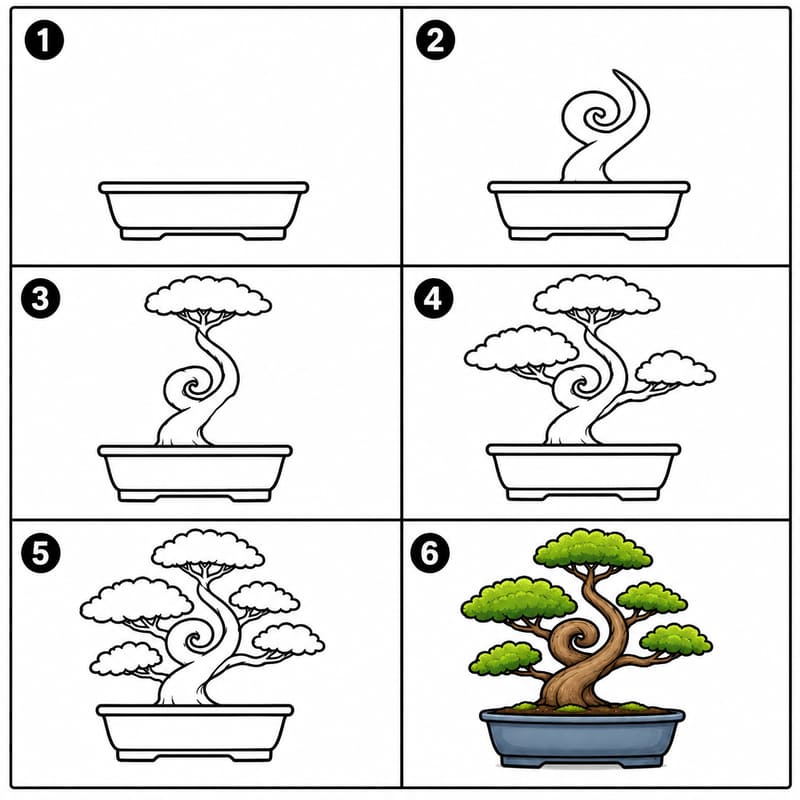Unique Bonsai Drawing Ideas