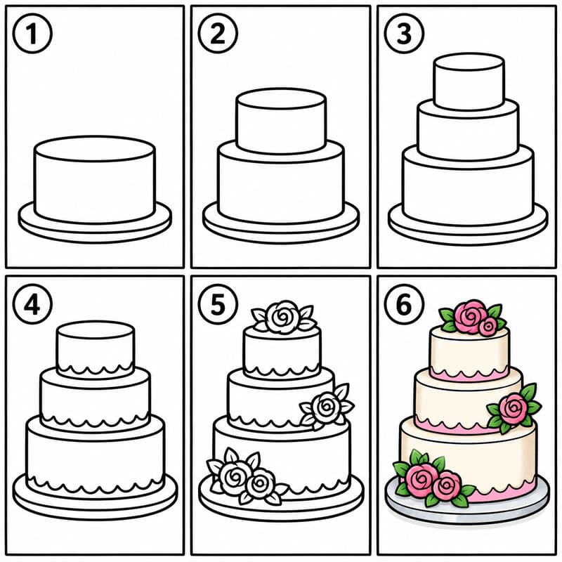 Wedding cake Drawing Ideas