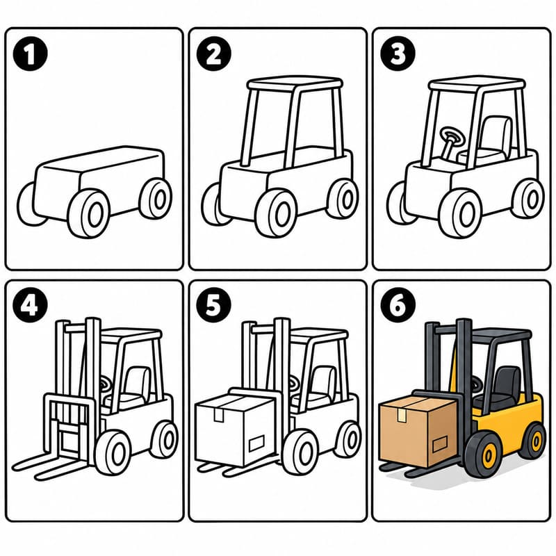 Working forklift Drawing Ideas