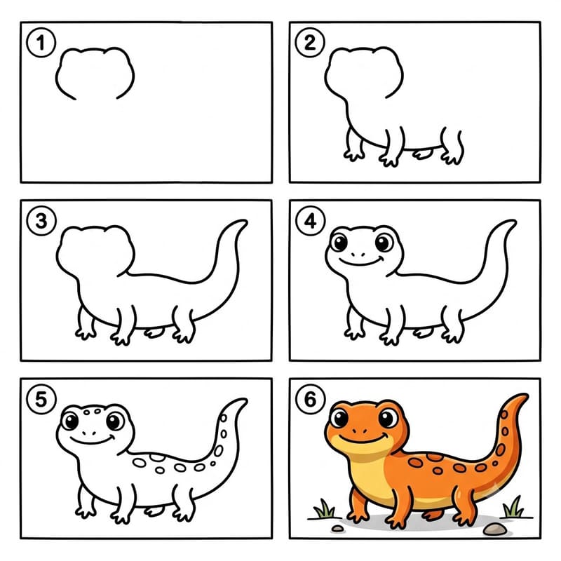 Adorable salamander Drawing Ideas