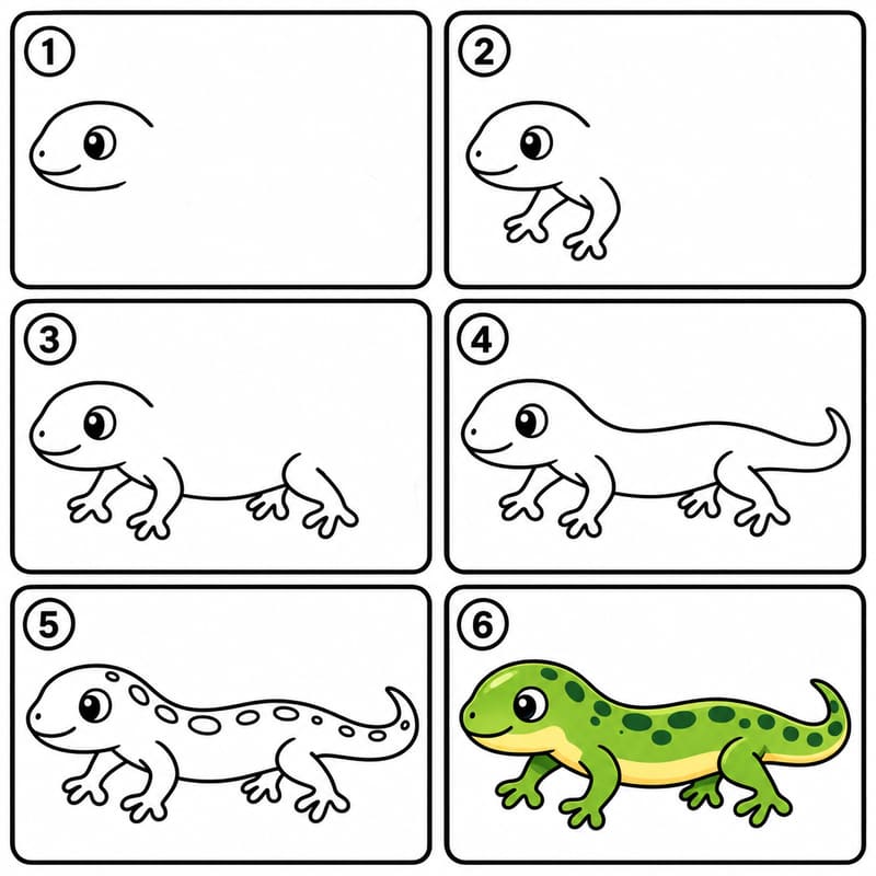 Baby salamander Drawing Ideas