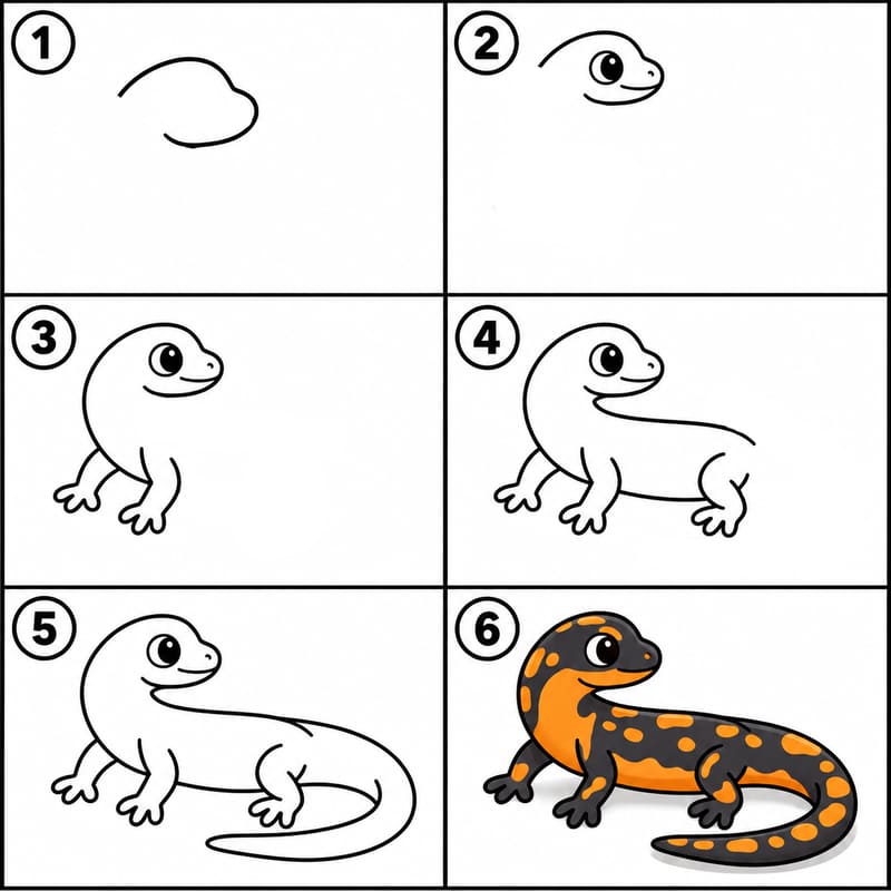 Bright salamander Drawing Ideas