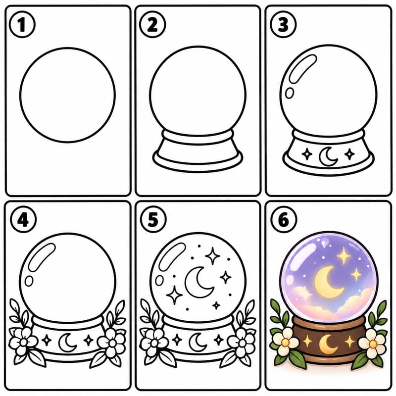 Cottagecore Crystal Ball Drawing Ideas