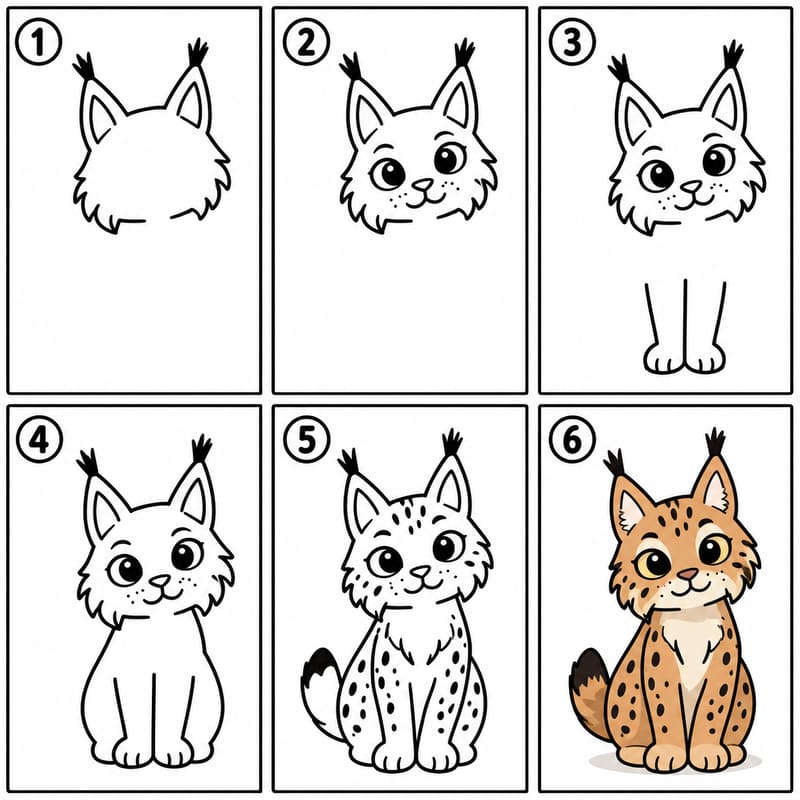 Curious lynx Drawing Ideas