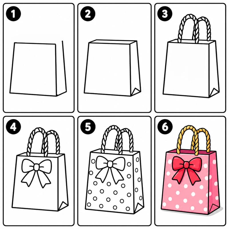Cute Paper Bag Drawing Ideas