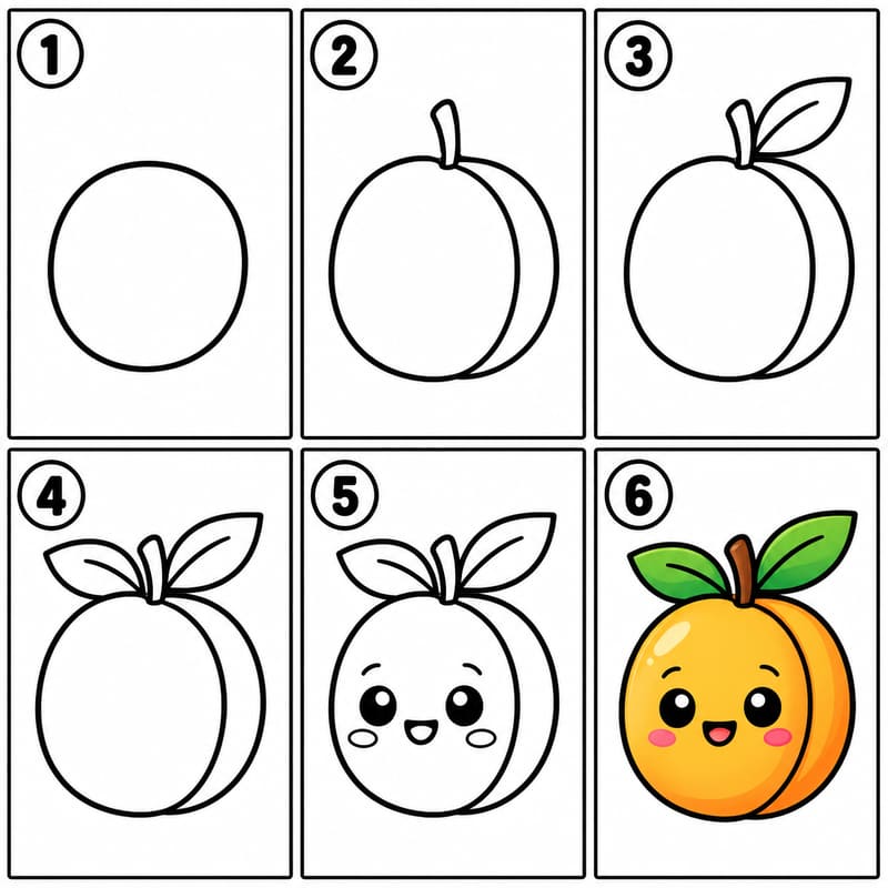 Cute apricot Drawing Ideas