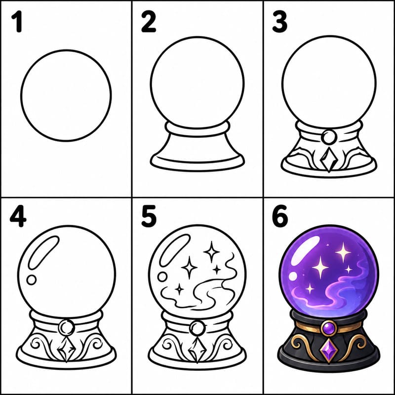 Dark Fantasy Crystal Ball Drawing Ideas