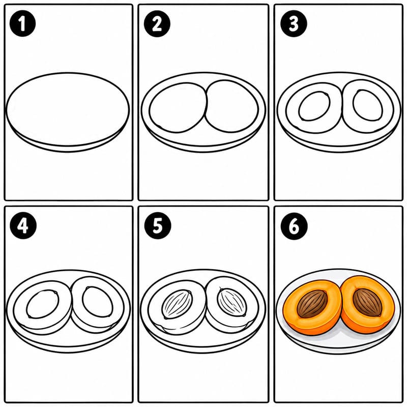 Delicious apricot Drawing Ideas