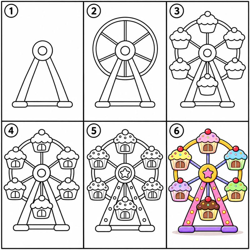 Delightful Ferris Wheel Drawing Ideas