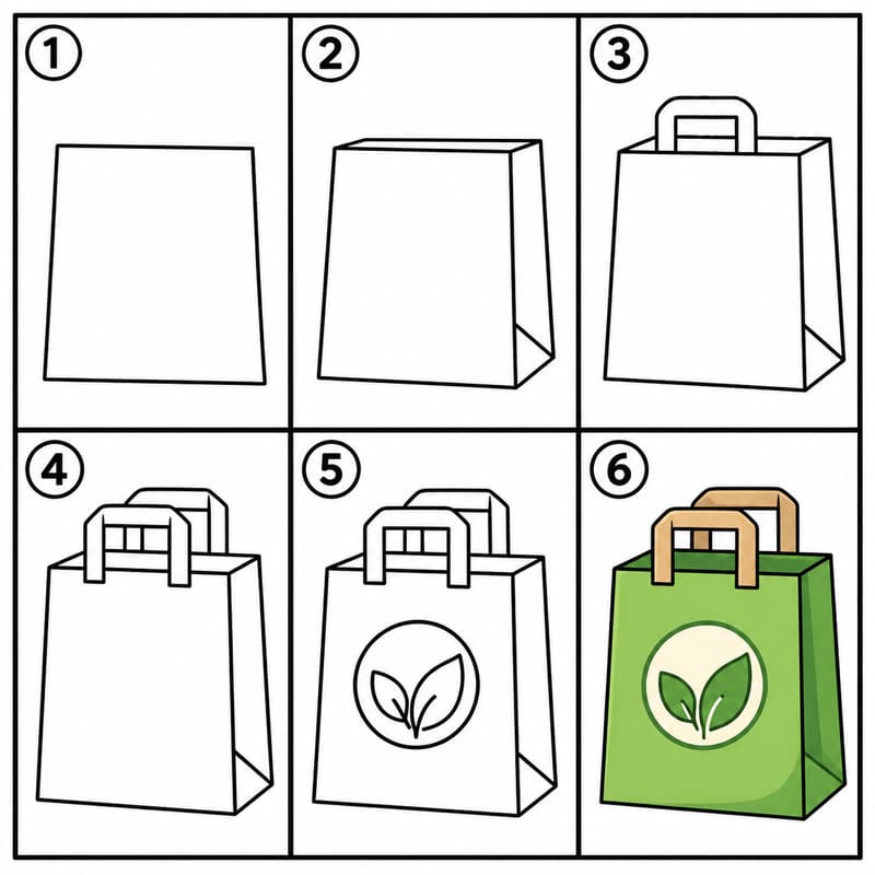 Eco-friendly Paper Bag Drawing Ideas