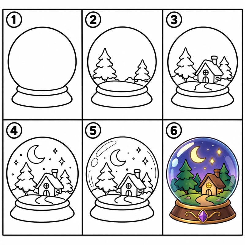 Enchanted Forest Crystal Ball Drawing Ideas