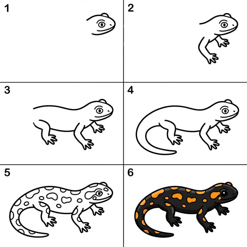 Exotic salamander Drawing Ideas