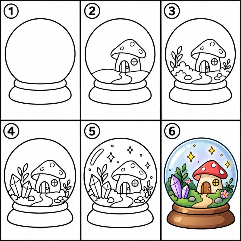 Fairy Garden Crystal Ball Drawing Ideas