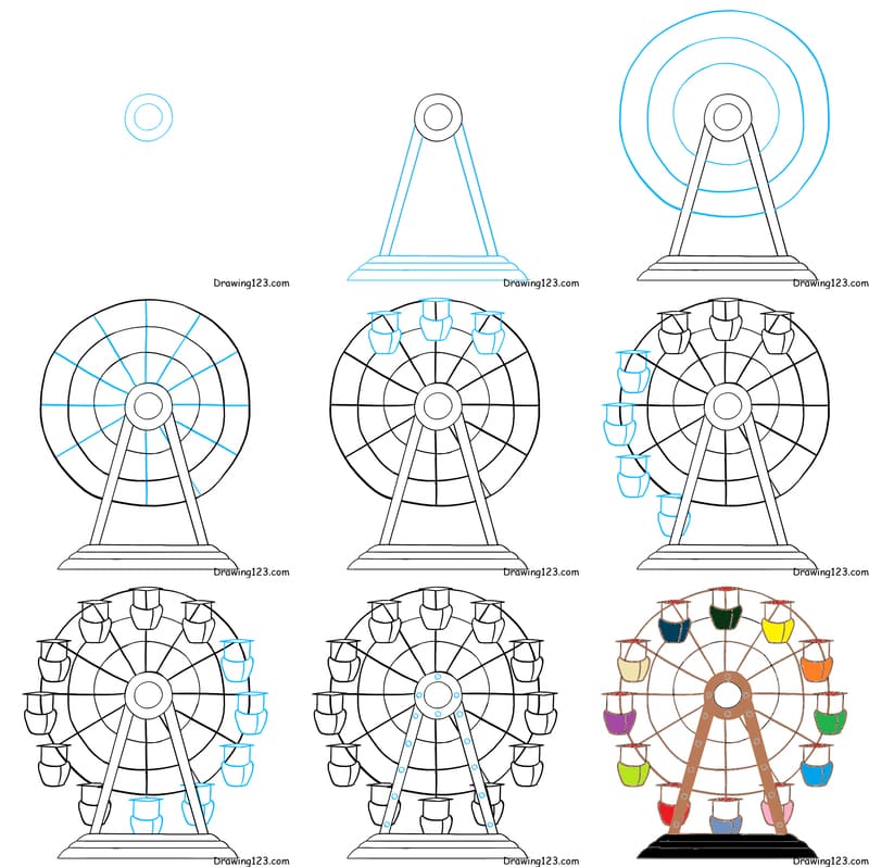 Festive Ferris Wheel Drawing Ideas