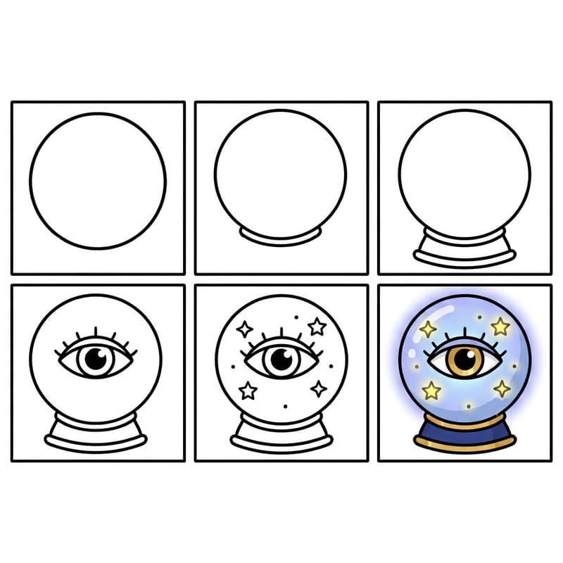 Fortune Teller Crystal Ball Drawing Ideas