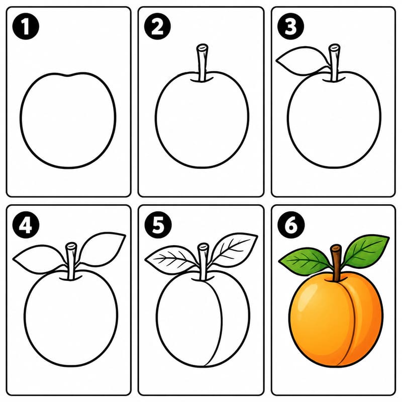 Fresh apricot Drawing Ideas