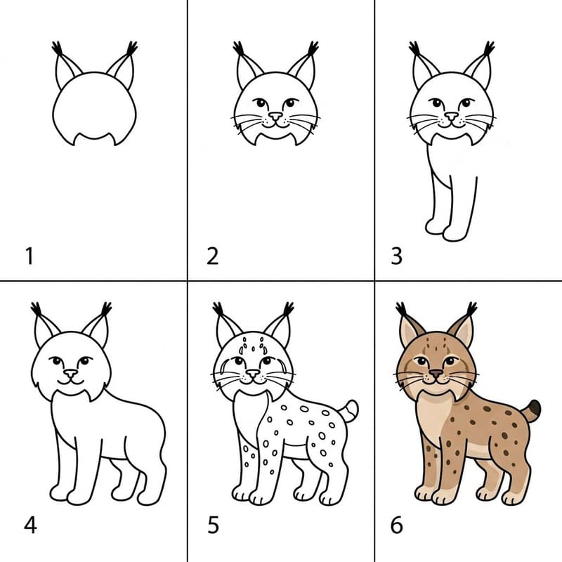 Friendly lynx Drawing Ideas